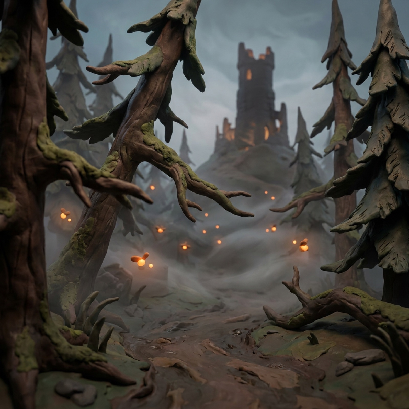 A cold, ash-grey valley in the world of Emberfall — extinguished hearths under a dim sky