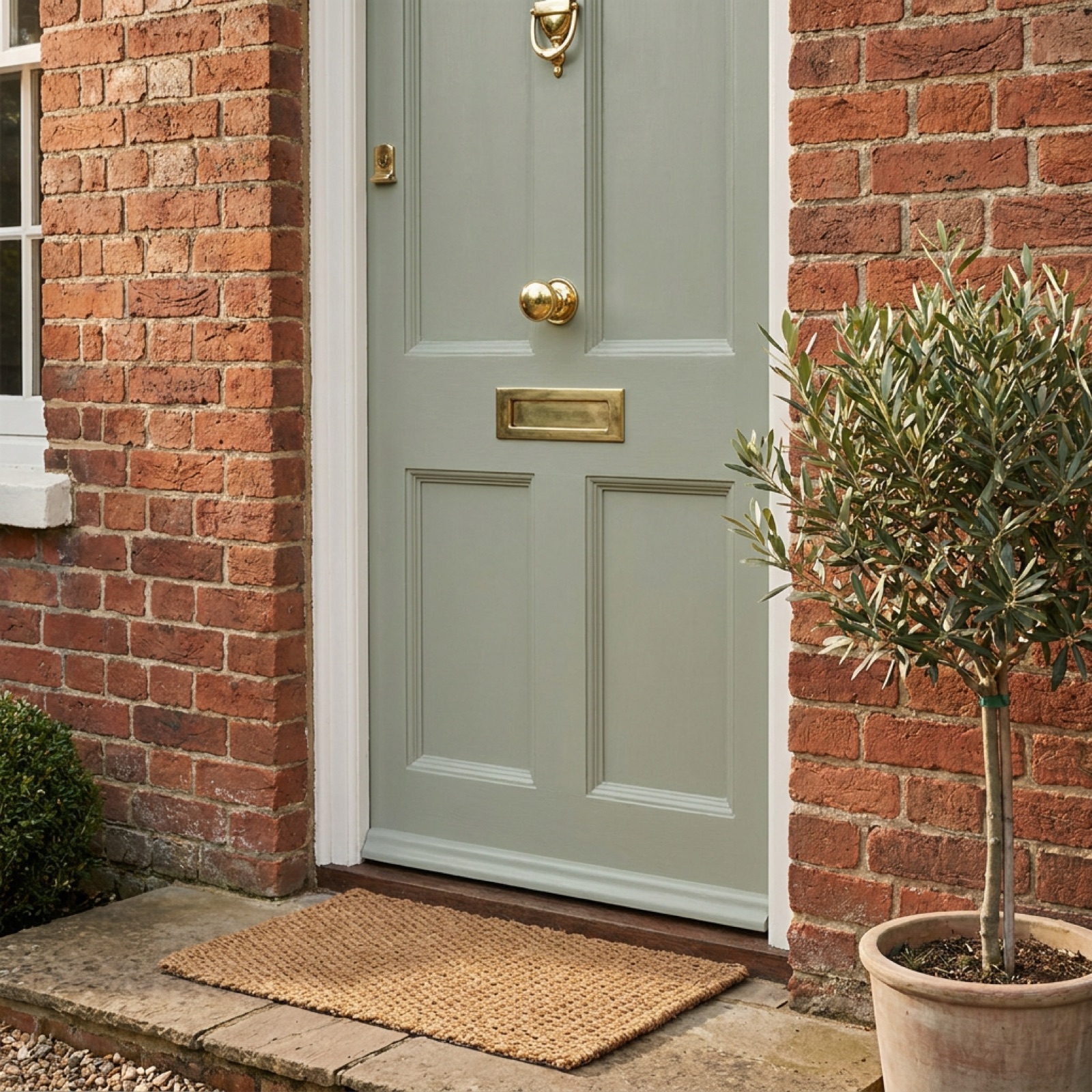 A freshly rehung interior door, closing cleanly