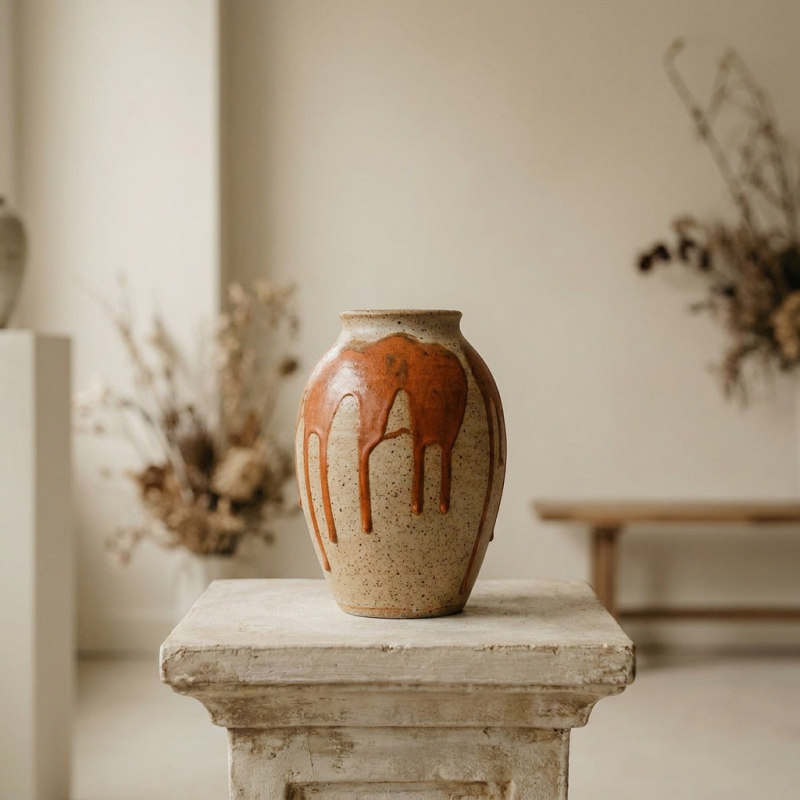 Ember Vase — tall rust-glazed stoneware vase