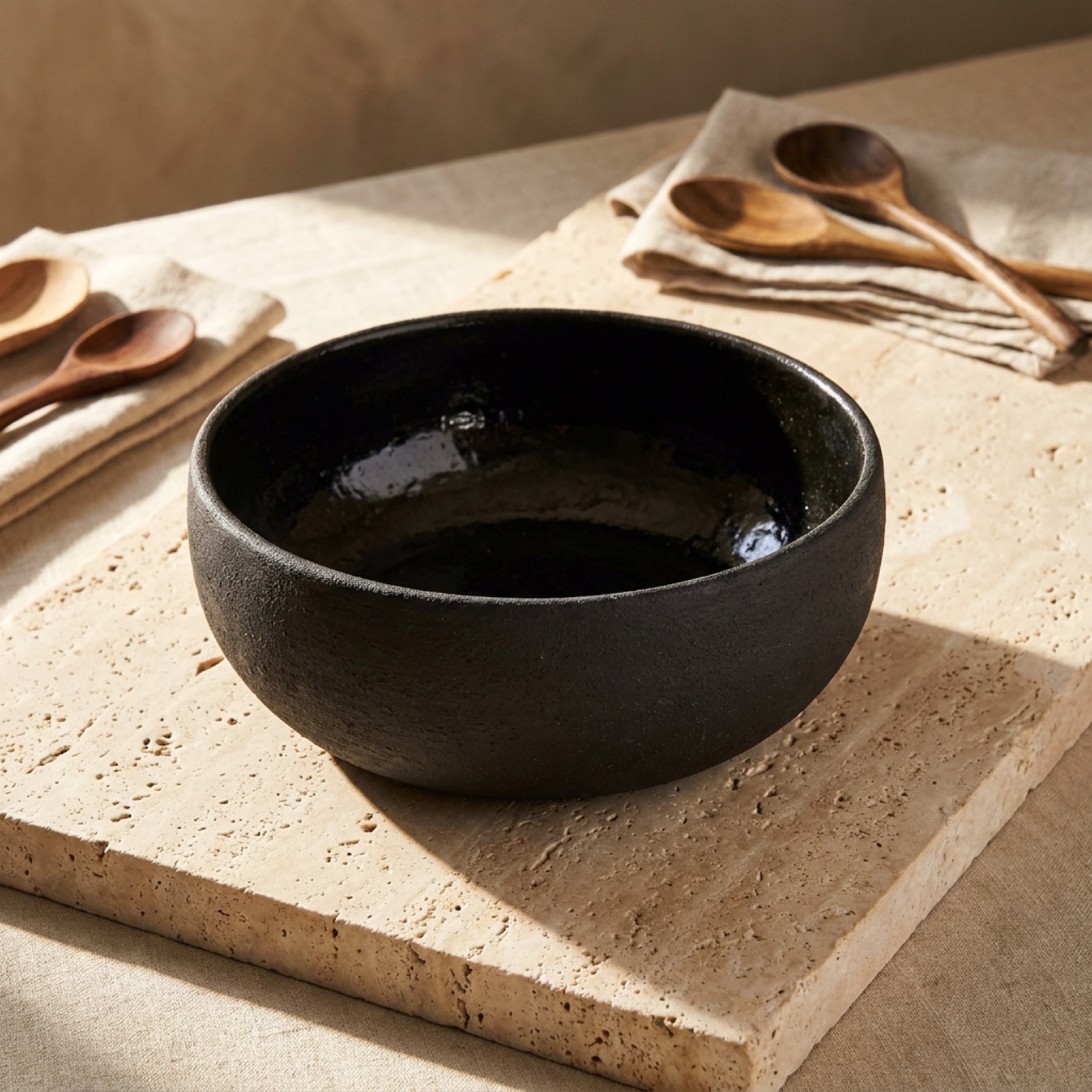 Char Bowl — wide charcoal-glazed stoneware bowl