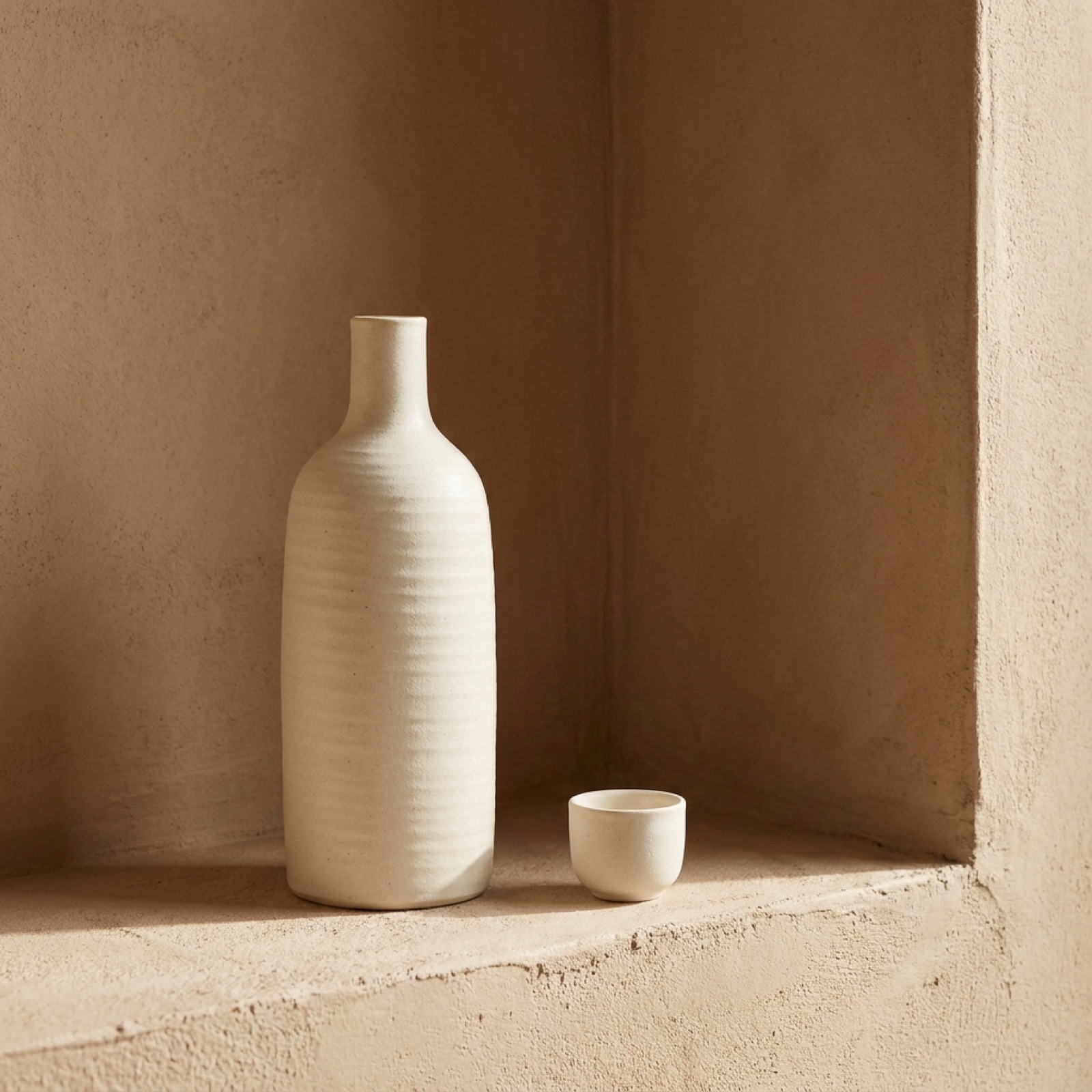 Still Bottle — pale matte-glazed ceramic bottle