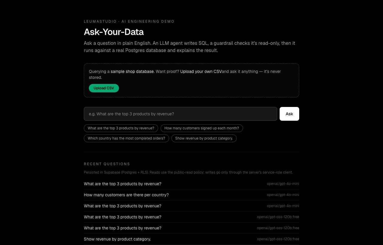 Ask-Your-Data — text-to-SQL with guardrails